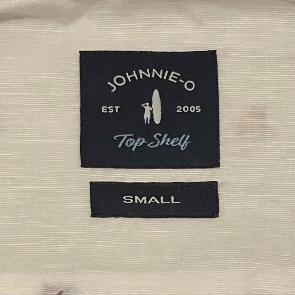 Johnnie-O Faber White Sailboat Print Button Down Shirt Men’s Size Small New - Picture 3 of 4